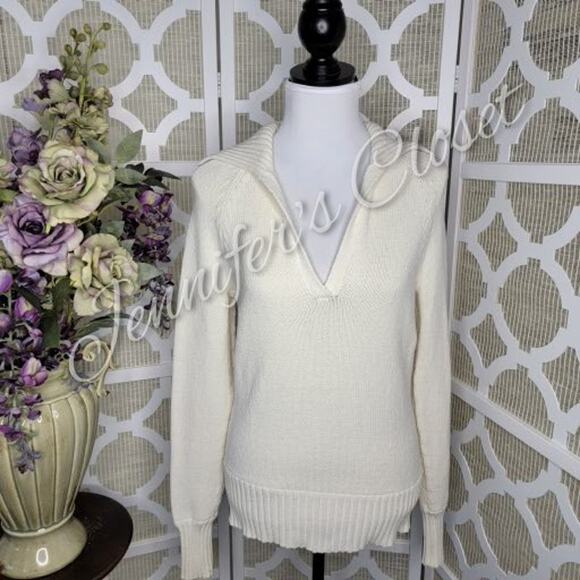 Banana Republic Sweaters - 3/$30 Banana Republic Women's Vintage Cream V Neck Collared Sweater